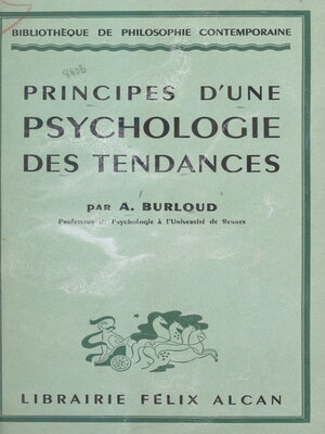 cover image of Principes d'une psychologie des tendances